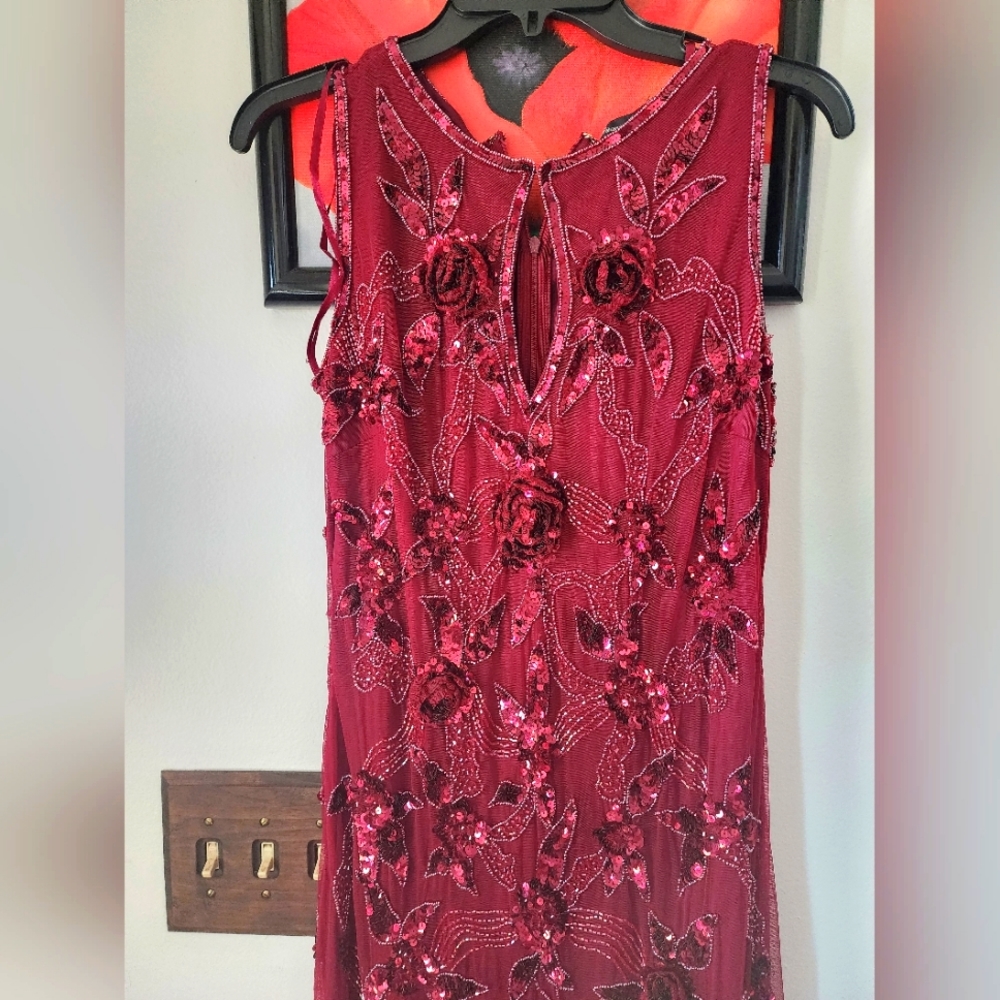 Formal sheath dress hand beading